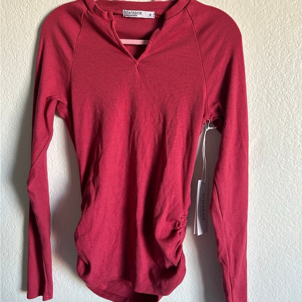 Stateside Women's Crimson Long Sleeve Blouse
